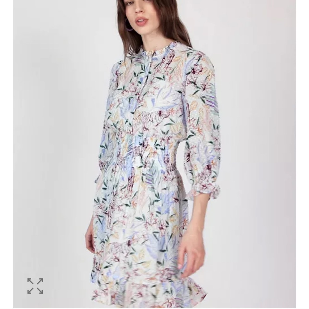 Maje Rythonela Smocked Printed Dress - Picture 1 of 10